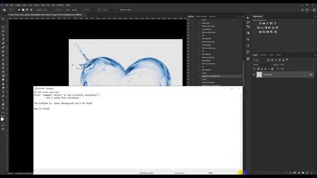Remove Photoshop Action, error "command "select" is not currently available" смотреть онлайн