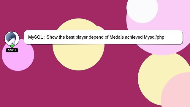 MySQL : Show the best player depend of Medals achieved Mysql/php смотреть онлайн