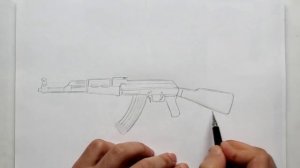Как нарисовать Автомат Калашникова AK 47(Ehedov Elnur) How to Draw a Kalashnikov AK-47