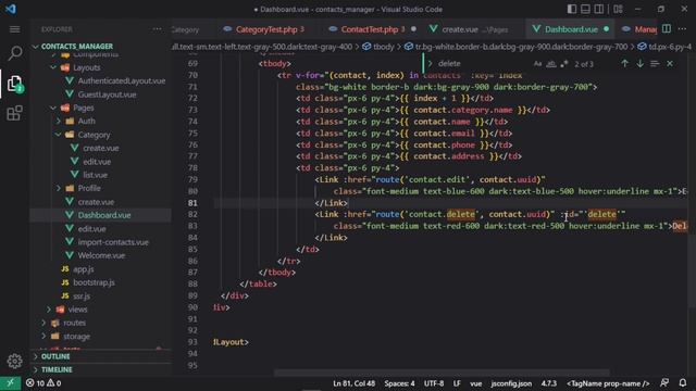 Delete Contact Testing | Testing Via Dusk | SPA Contacts Manager in Laravel #20 #project смотреть онлайн