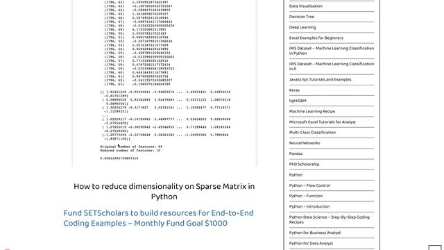 How to reduce dimensionality on Sparse Matrix in Python смотреть онлайн