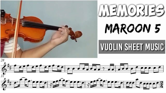 Free Sheet || Memories - Maroon 5 || Violin Sheet Music