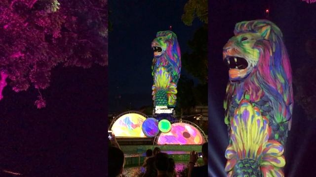 Sentosa Island Merlion Light Show - Sentosa, Singapore