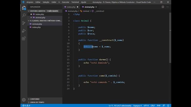 PHP - CLASSES, OBJETOS E MÉTODO CONSTRUTOR смотреть онлайн