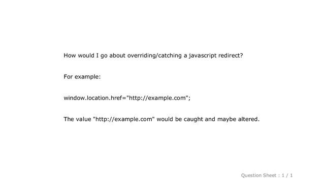 HTML : Catching/Overriding a Javascript redirect смотреть онлайн