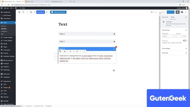WordPress Gutenberg Accordion Block | How to Use with Gutengeek Plugin | Gutengeek Tutorial смотреть онлайн