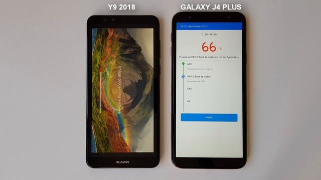 antutu benchmark Samsung Galaxy J4 Plus vs Huwei Y9 2018 смотреть онлайн