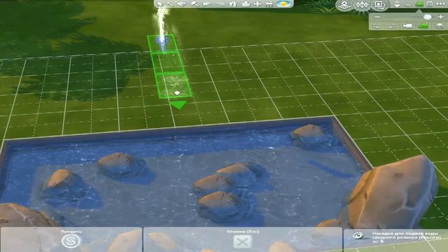 Водопад в Sims 4