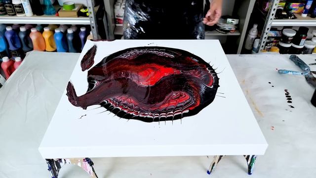 Only 3 Colors and a Crazy Design! - Red, Black, Silver - Acrylic Painting - Acrylic Pouring смотреть онлайн