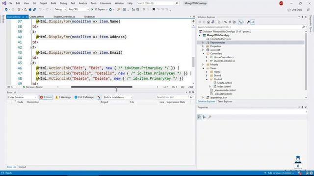 CRUP Operation in Asp.Net Core MVC 5 with MongoDB смотреть онлайн