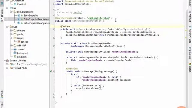 10 Intro to the Java API for WebSockets Writing the Client смотреть онлайн