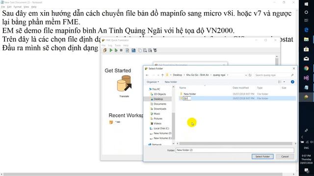 Hướng dẫn chuyển Mapinfo sang Microstation bằng phần mềm FME смотреть онлайн