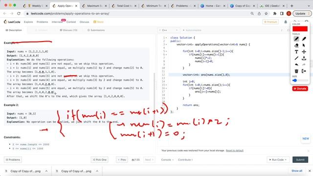 Leetcode 2460. Apply Operations to an Array | Hindi смотреть онлайн