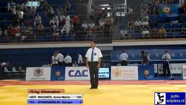Judo 2012 European Championships Cadets Bar: Wagner (GER) - Stangherlin (ITA) [-70kg] смотреть онлайн