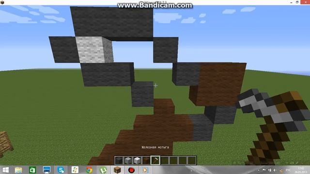 учимся рисовать мотыгу в майнкрафте