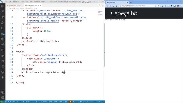 Curso de Bootstrap 5 :: Aula 16 :: Configurações de Visibilidade смотреть онлайн