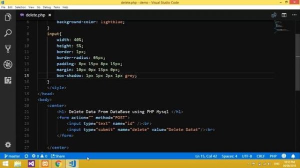how to delete data from database using PHP Mysql