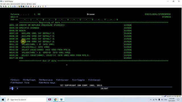 SQL Stored Procedure in IBM i DB2 (AS400) - SQL INTO statement смотреть онлайн