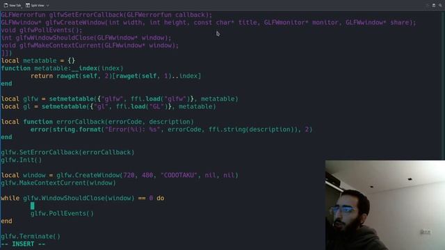 LuaJIT FFI GLFW/OpenGL triangle from scratch смотреть онлайн