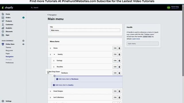 Shopify Navigation Tutorial 2022 How to Create Drop Down Menus смотреть онлайн