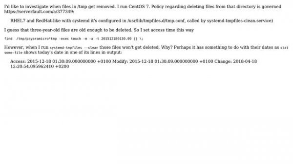 Unix & Linux: When are files from /tmp deleted?