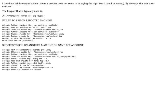 Permission denied (publickey) when trying to ssh into an ec2 machine (-v details included) смотреть онлайн