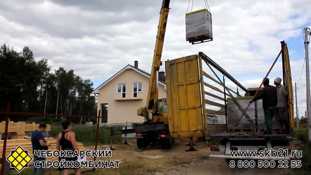 Как проходит разгрузка керамзитобетонных блоков смотреть онлайн