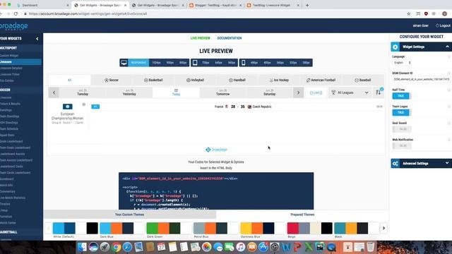 Broadage Sports Widgets: How to Place the Widget on your Website смотреть онлайн