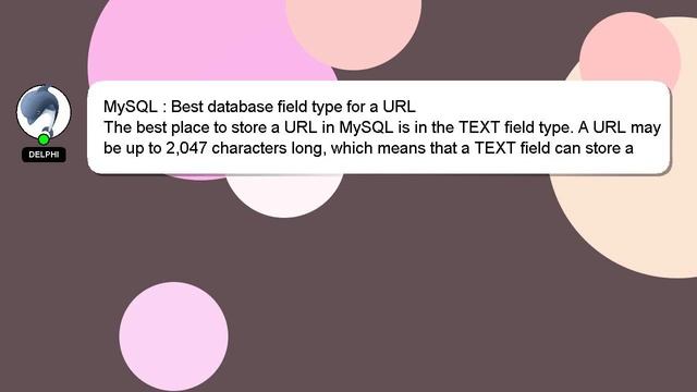 MySQL : Best database field type for a URL смотреть онлайн