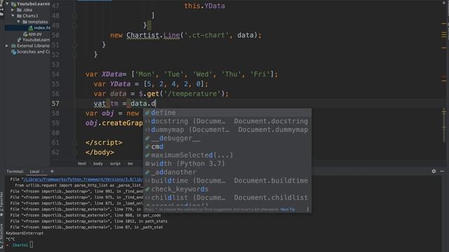 creating charts with Chartist & Flask | Dynamically load Data #3 смотреть онлайн