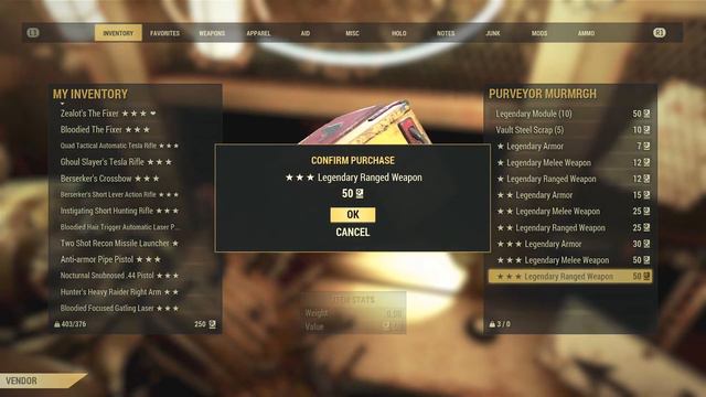 Legendary Purveyor 50% Off Sale. What do I get? | Fallout 76 смотреть онлайн
