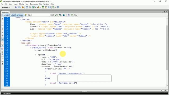 Form data insert without page refreshing in PHP смотреть онлайн