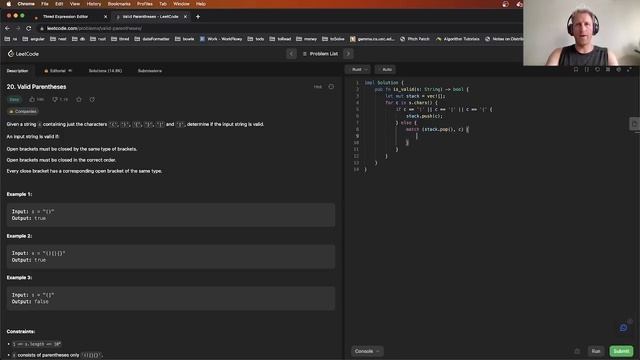 daily leetcode (easy) - valid parentheses w/ RUST смотреть онлайн