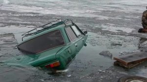 Утопили машину (копейка - green submarine)