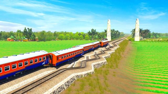 4 TRANSPORTING PASSENGER TRAINS CROSSING ON RISKY ZIGZAG RAILROAD CROSSING #47 Trainz Simulator 201 смотреть онлайн