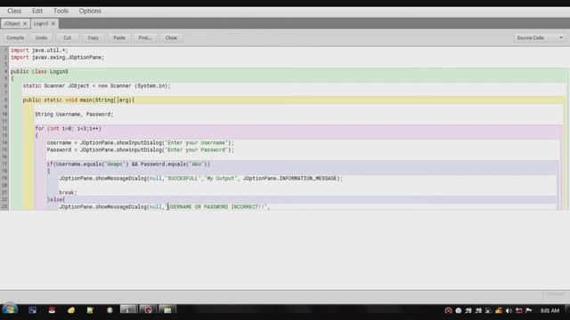 Creating Login System Using JOptionPane and IF statement смотреть онлайн