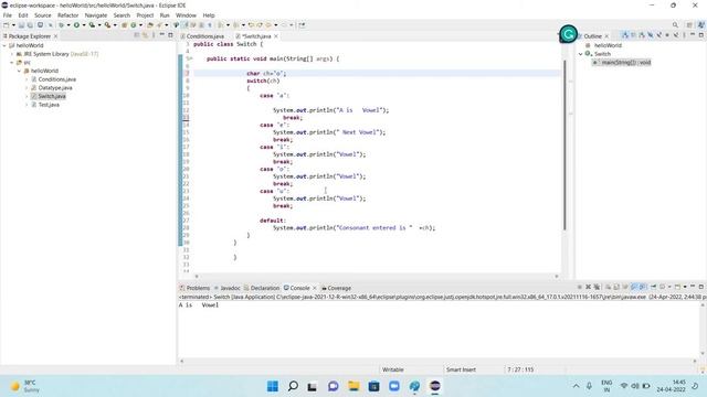 Switch statement in java || Conditional statements || Automation Testing Guide|| Core Java Tutorial смотреть онлайн