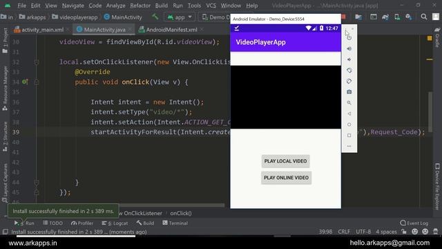 How to Play local videos on Android | Android Development Free Course For Beginners in Hindi смотреть онлайн
