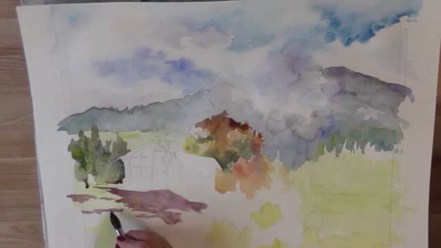 Анна Завадская. Карпаты. Акварель смотреть онлайн