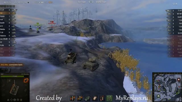 WOT: Arctic Region - M4 Sherman - 6 frags - Patrol Duty, Invader, смотреть онлайн