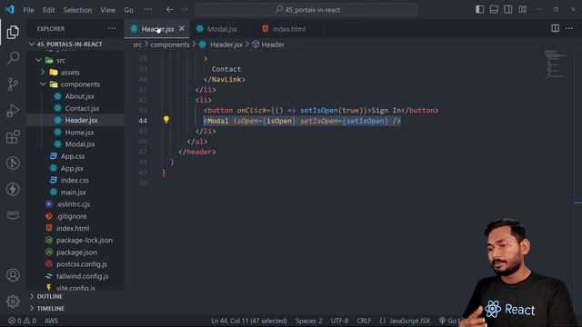 Create Pop-up Using React Portal | The Complete React Course | Ep.45 смотреть онлайн