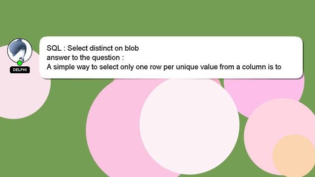 SQL : Select distinct on blob смотреть онлайн
