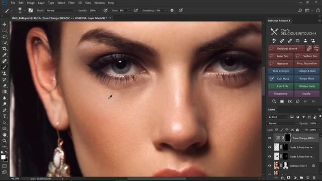Quick Skin Retouch with Delicious Retouch 4 - Photoshop Plugin смотреть онлайн