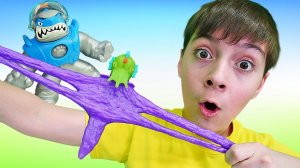 Видео игры: Гуджитсу Галактическая Атака обрушилась на ТеслаЛаб! Супергерои GooJitZu против монстров