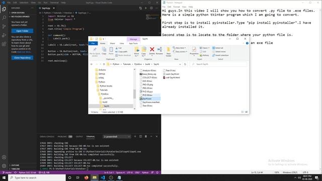 How to convert .py files to .exe files in python using pyinstaller смотреть онлайн