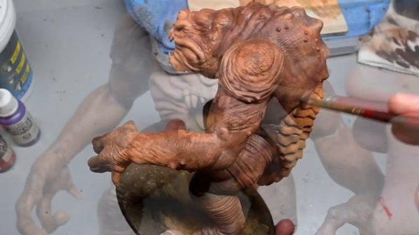 Miniature Painting with Cheap Brushes - Paint Wash a Rancor