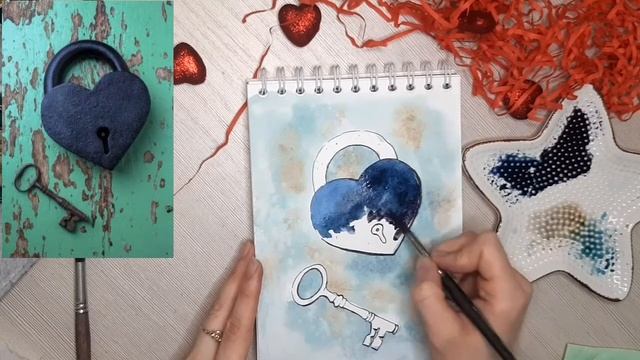 Рисуем ключ от сердечного замка смотреть онлайн