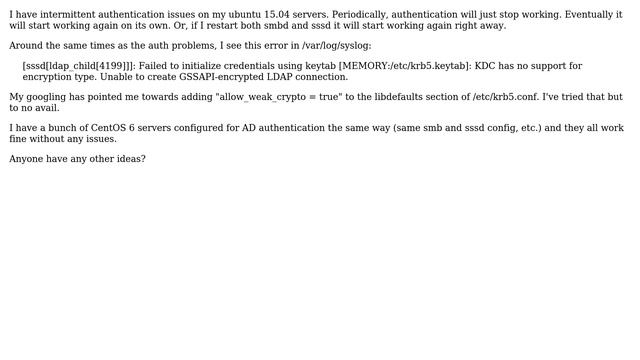 DevOps & SysAdmins: Error: KDC has no support for encryption type смотреть онлайн