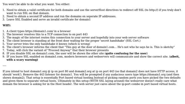 Disable HTTPS for a domain that shares IP with another domain that is under HTTPS смотреть онлайн