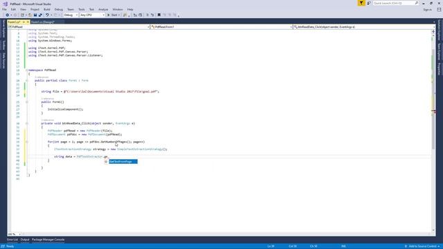 C# Read text from pdf with iText7 | Parsing Pdf iText7 | C# Project смотреть онлайн